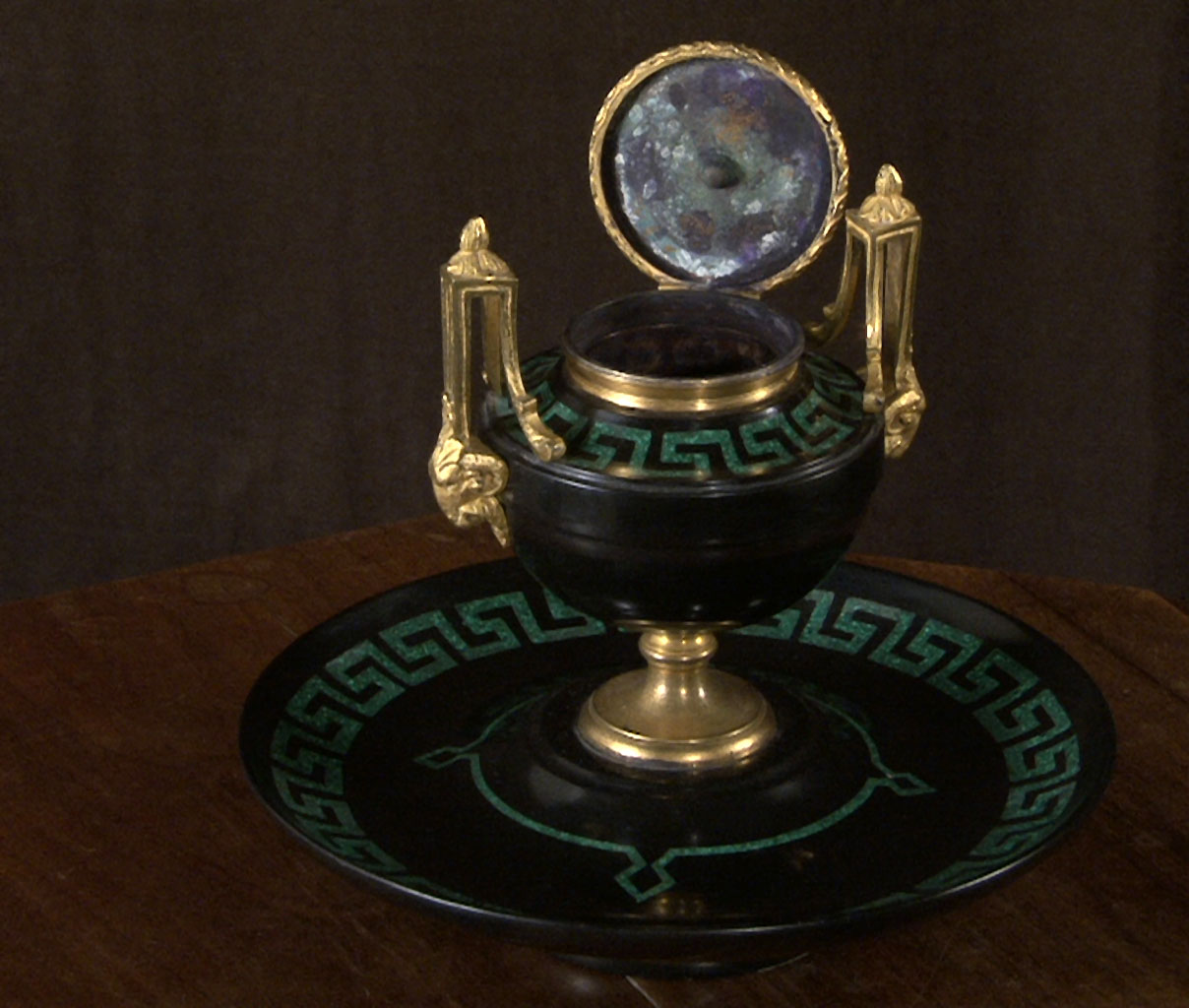 TAHAN: Malachite and Marble Inkwell TAHAN: Malachite and Marble Inkwell-10