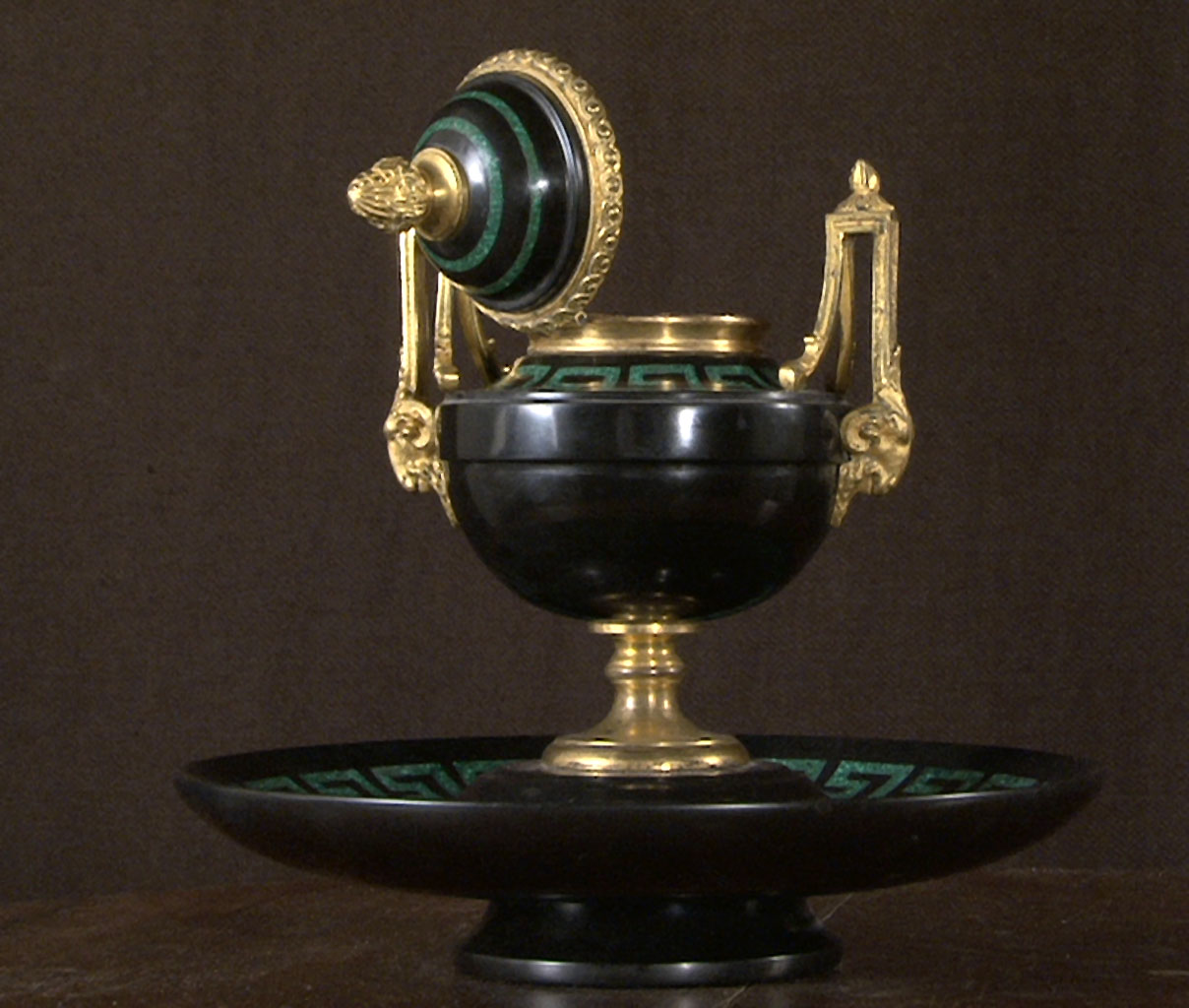 TAHAN: Malachite and Marble Inkwell TAHAN: Malachite and Marble Inkwell-12