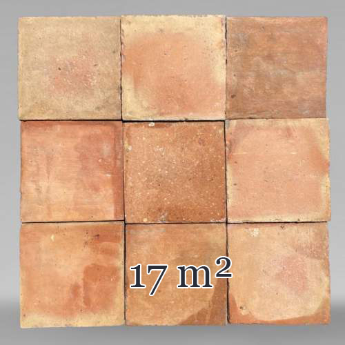 Set of around 17 m² of terracotta floor tiles