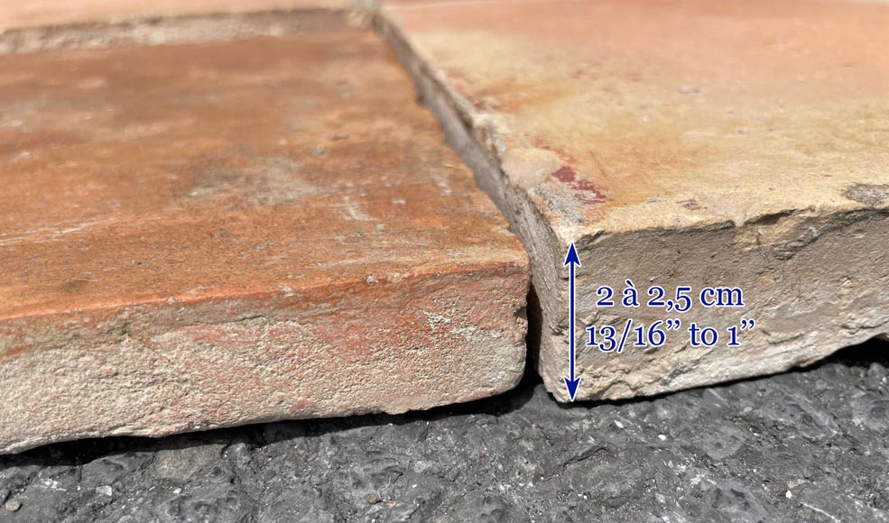 Set of around 17 m² of terracotta floor tiles Set of around 17 m² of terracotta floor tiles-2