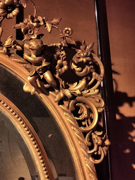 Pareclose mirror in gilt stucco and wood Napoleon III Pareclose mirror in gilt stucco and wood Napoleon III-3