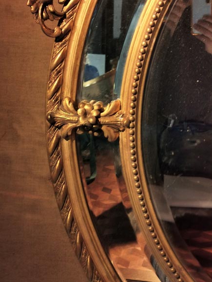 Pareclose mirror in gilt stucco and wood Napoleon III Pareclose mirror in gilt stucco and wood Napoleon III-6