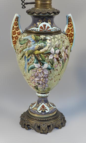 Pair of “parakeets Lamps” signed E. BERNARD Pair of “parakeets Lamps” signed E. BERNARD-1