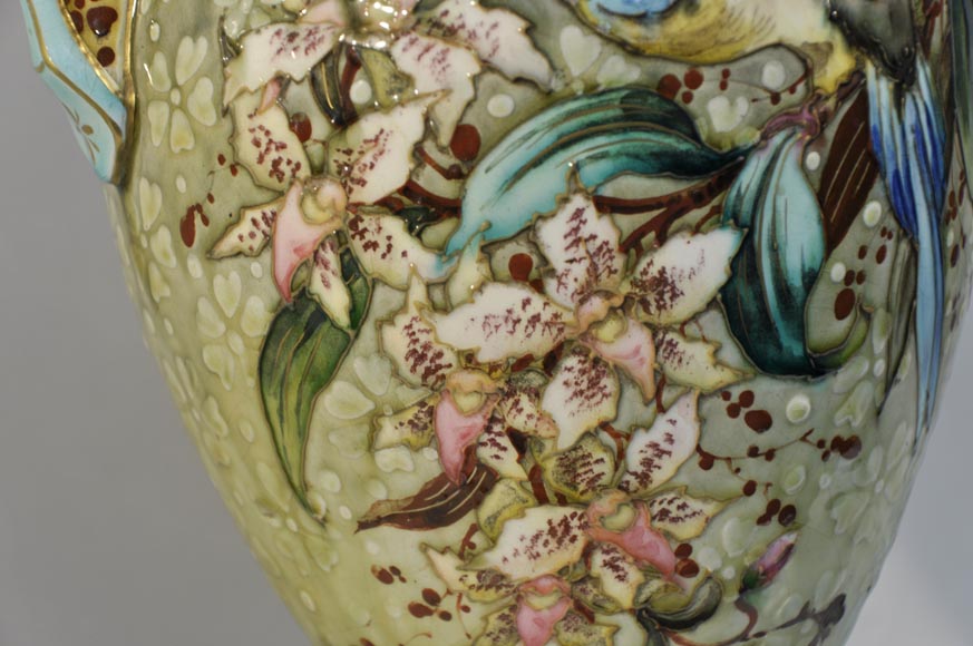 Pair of “parakeets Lamps” signed E. BERNARD Pair of “parakeets Lamps” signed E. BERNARD-7