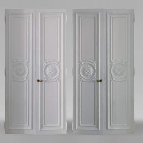 Pair of Régence style double dual-sided doors with roses