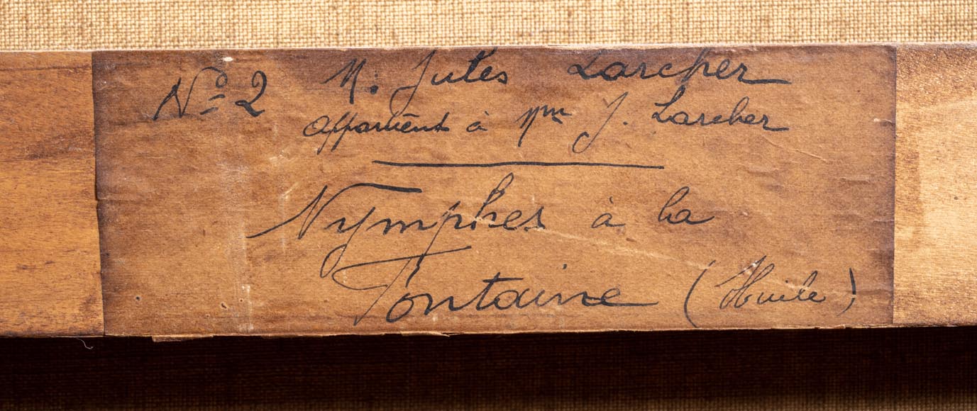 Jules LARCHER - Nymphs at the fountain, oil on canvas Jules LARCHER - Nymphs at the fountain, oil on canvas-10