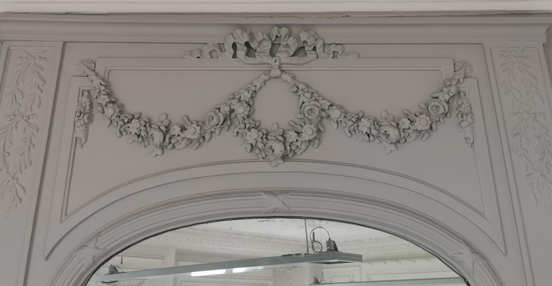 Louis XVI style trumeau with a crown and garlands of flowers Louis XVI style trumeau with a crown and garlands of flowers-1