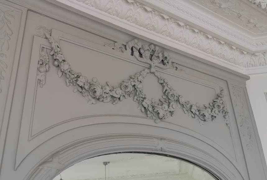 Louis XVI style trumeau with a crown and garlands of flowers Louis XVI style trumeau with a crown and garlands of flowers-2