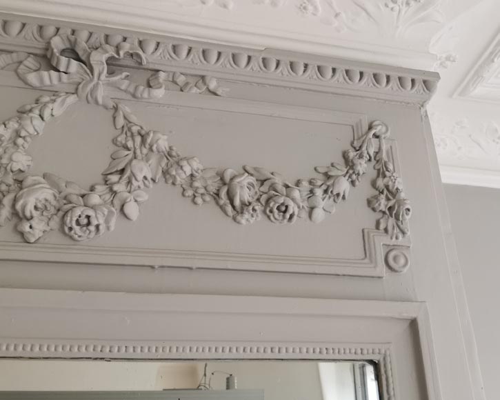 Trumeau in stucco and painted wood in the Louis XVI style Trumeau in stucco and painted wood in the Louis XVI style-2