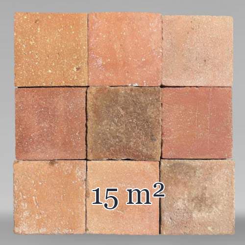 Set of around 15 m² of terracotta floor tiles