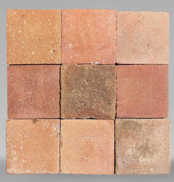 Set of around 15 m² of terracotta floor tiles Set of around 15 m² of terracotta floor tiles-0