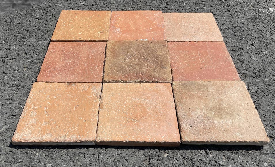 Set of around 15 m² of terracotta floor tiles Set of around 15 m² of terracotta floor tiles-1
