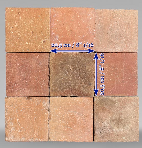 Set of around 15 m² of terracotta floor tiles Set of around 15 m² of terracotta floor tiles-5