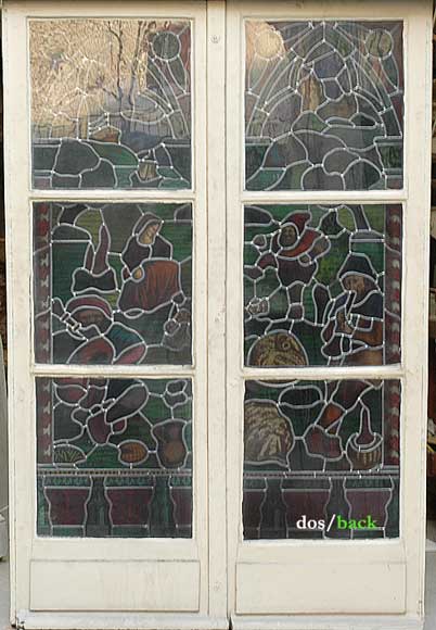 Neo-Gothic stained glass window peasant dance Neo-Gothic stained glass window peasant dance-5