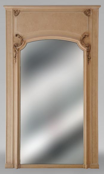 Beige Louis XV style trumeau, end of the 19th century Beige Louis XV style trumeau, end of the 19th century-0