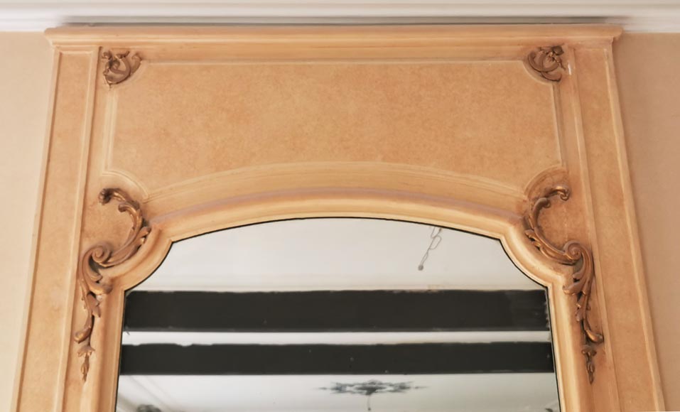 Beige Louis XV style trumeau, end of the 19th century Beige Louis XV style trumeau, end of the 19th century-1