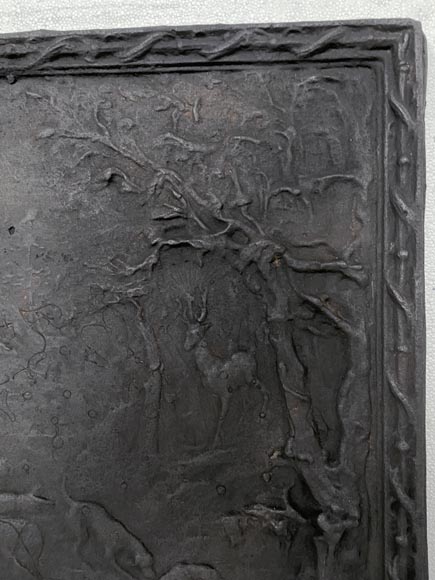 Fireback depicting saint Hubert in the forest Fireback depicting saint Hubert in the forest-3