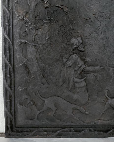 Fireback depicting saint Hubert in the forest Fireback depicting saint Hubert in the forest-4