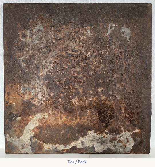 Louis XVI style cast iron fireback with perfume burner and mermaid Louis XVI style cast iron fireback with perfume burner and mermaid-7