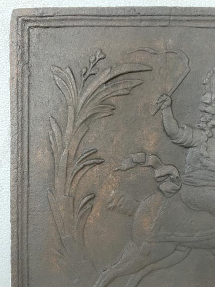 Antique fireback with rider Antique fireback with rider-2