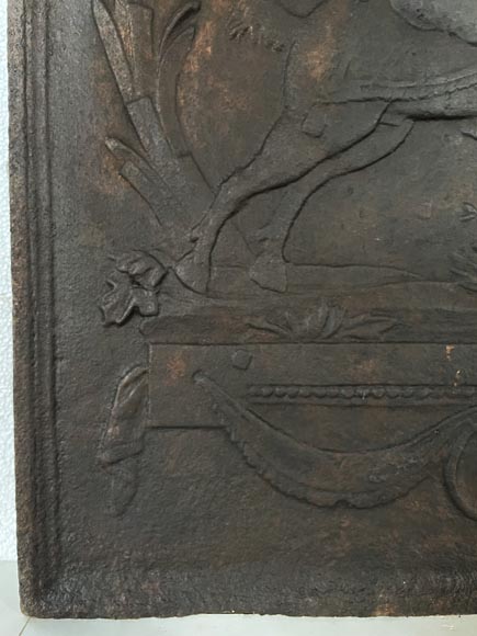 Antique fireback with rider Antique fireback with rider-5