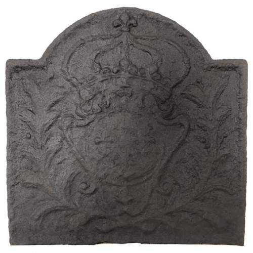 Cast iron fireback with the crowned arms of France
