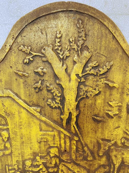 Matrix of a fireback with peasant scene décor Matrix of a fireback with peasant scene décor-1