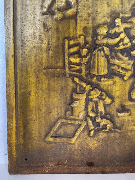 Matrix of a fireback with peasant scene décor Matrix of a fireback with peasant scene décor-4