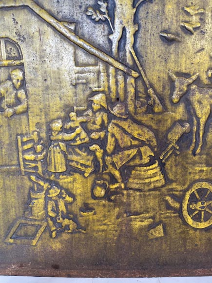 Matrix of a fireback with peasant scene décor Matrix of a fireback with peasant scene décor-5