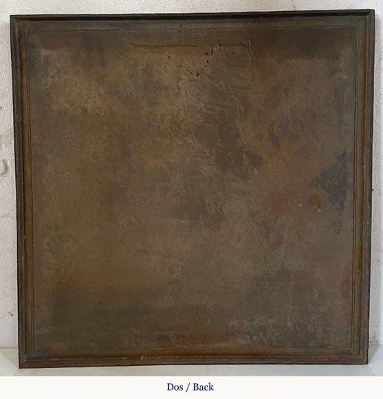 Cast iron fireback with village life scene Cast iron fireback with village life scene-7