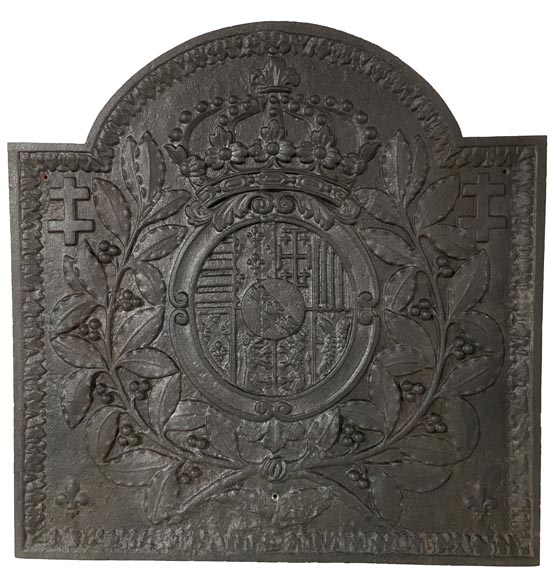 Fireback with France and Navarra coat of arms, 19th century Fireback with France and Navarra coat of arms, 19th century-0