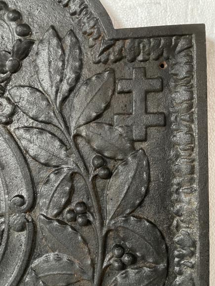 Fireback with France and Navarra coat of arms, 19th century Fireback with France and Navarra coat of arms, 19th century-4