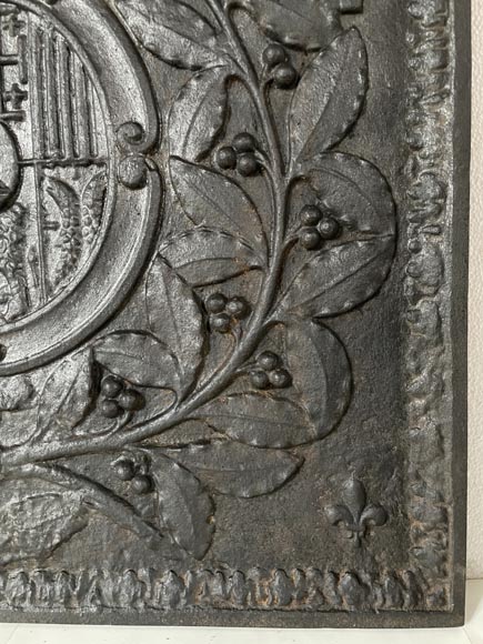 Fireback with France and Navarra coat of arms, 19th century Fireback with France and Navarra coat of arms, 19th century-5