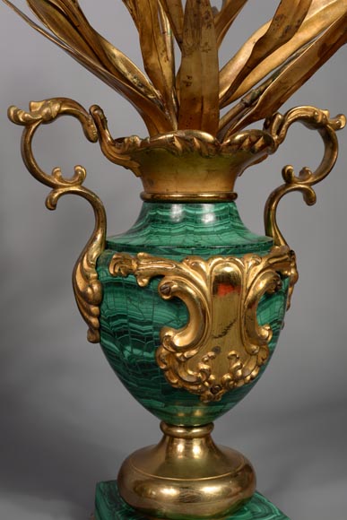Pair of vases in malachite and gilt bronze, Russia, late 19th century Pair of vases in malachite and gilt bronze, Russia, late 19th century-5