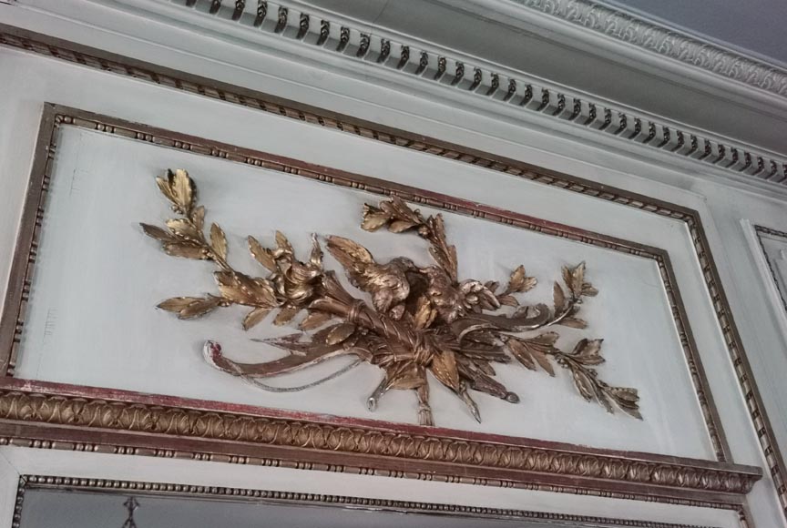 Louis XVI style trumeau with an allegory of Love in sculpted and gilt wood Louis XVI style trumeau with an allegory of Love in sculpted and gilt wood-3