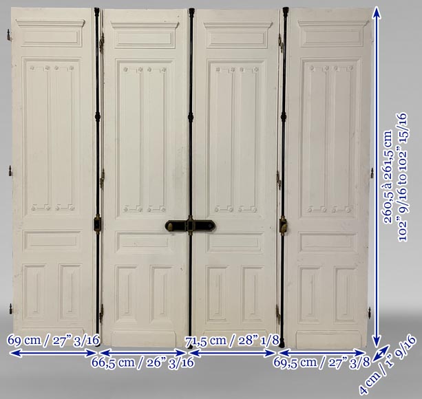 Important door with four leaves paneled decoration and small roses Important door with four leaves paneled decoration and small roses-10