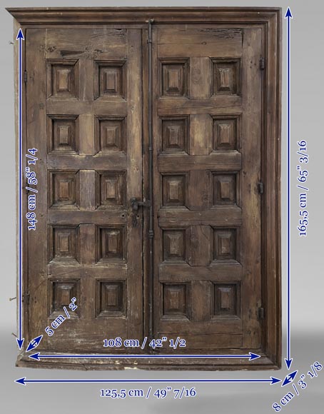 Double oak door with iron work Double oak door with iron work-11