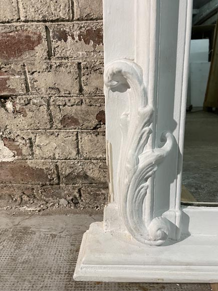 Louis XV style trumeau of painted in white wood with a shell Louis XV style trumeau of painted in white wood with a shell-5