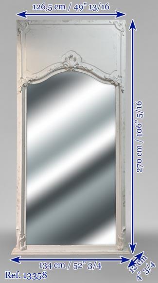 Louis XV style trumeau of painted in white wood with a shell Louis XV style trumeau of painted in white wood with a shell-9