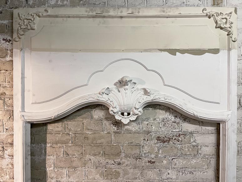 Large Louis XV style trumeau with a beautiful shell Large Louis XV style trumeau with a beautiful shell-1