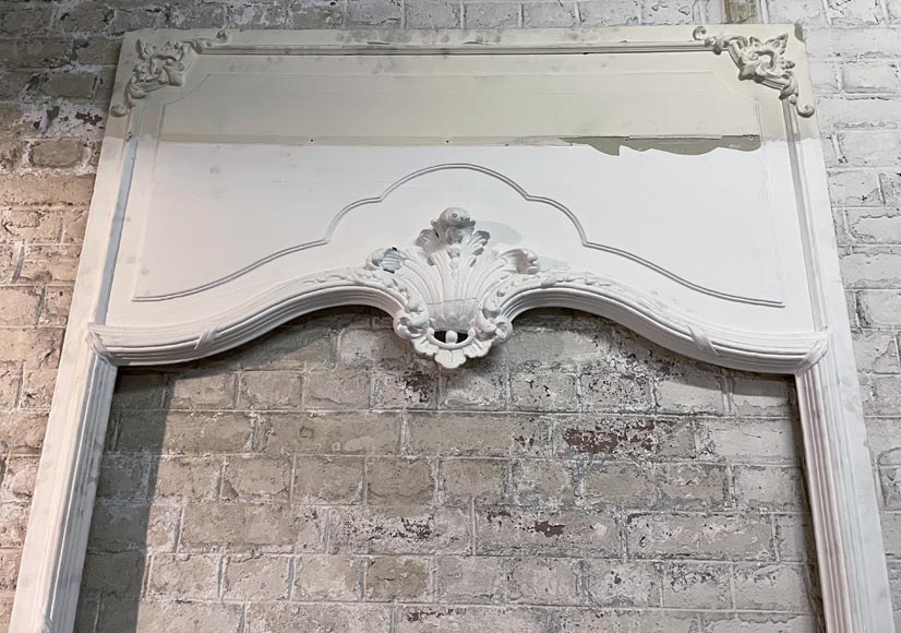 Large Louis XV style trumeau with a beautiful shell Large Louis XV style trumeau with a beautiful shell-7