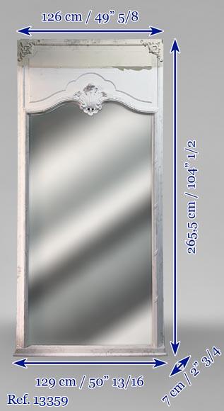 Large Louis XV style trumeau with a beautiful shell Large Louis XV style trumeau with a beautiful shell-8