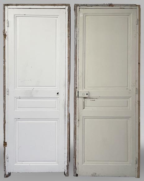 Pair of antique molded doors with frames-0