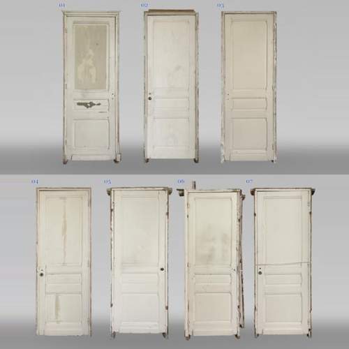 Set of 7 single doors with frames