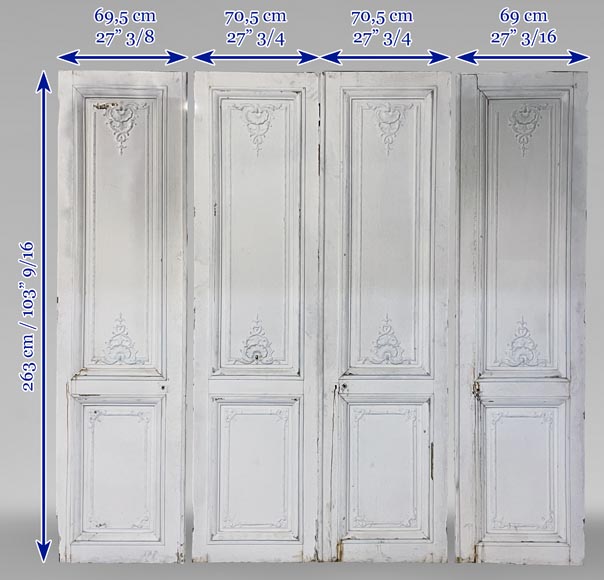 Set of antique Louis XV style double door and two doors Set of antique Louis XV style double door and two doors-16