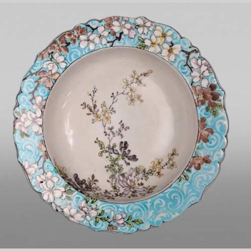Edmond LACHENAL for L'ESCALIER DE CRISTAL, Earthenware bowl decorated with flowers, circa 1890