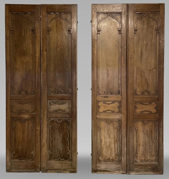 Pair of double oak doors with an Oriental inspiration Pair of double oak doors with an Oriental inspiration-0