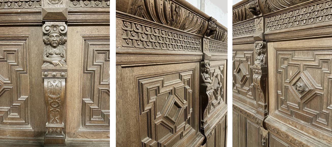Elements of low panels in oak in Neo-Renaissance style Elements of low panels in oak in Neo-Renaissance style-6