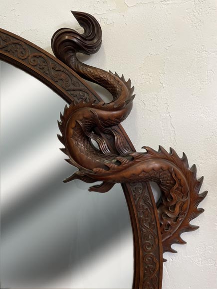 Gabriel VIARDOT (attributed to), Large Japonesque Mirror in the shape of a moon crescent with a dragon, second half of the 19th century Gabriel VIARDOT (attributed to), Large Japonesque Mirror in the shape of a moon crescent with a dragon, second half of the 19th century-6