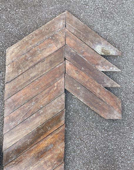 Lot of 20 m² of antique Point de Hongrie oak parquet flooring Lot of 20 m² of antique Point de Hongrie oak parquet flooring-1